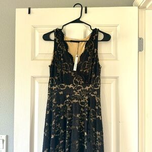 Black and tan lacy dress. Size M